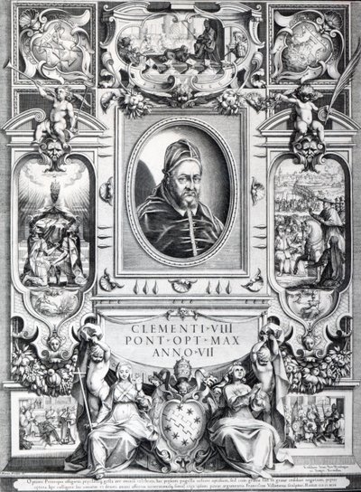 Pope Clement VIII Surrounded by Scenes from His Life by Francesco Villamena